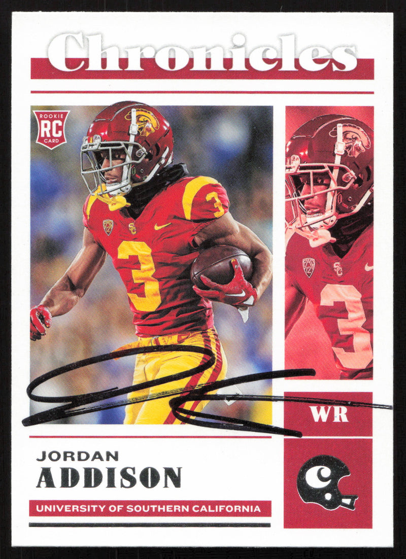 Jordan Addison Autographed 2023 Panini Chronicles Card #7 Minnesota Vikings SKU #265277