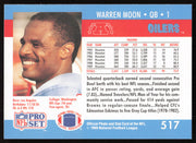 Warren Moon Autographed 1990 Pro Set Card #517 Houston Oilers SKU #265281