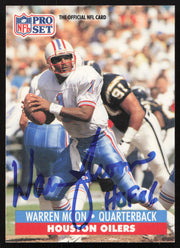Warren Moon Autographed 1991 Pro Set Card #167 Houston Oilers SKU #265282