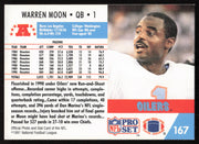 Warren Moon Autographed 1991 Pro Set Card #167 Houston Oilers SKU #265282