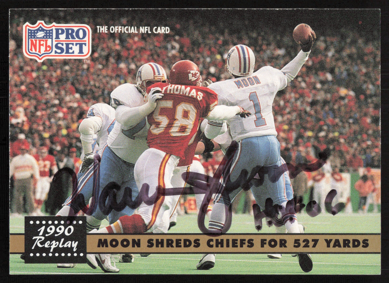 Warren Moon Autographed 1991 Pro Set Card #337 Houston Oilers SKU #265283
