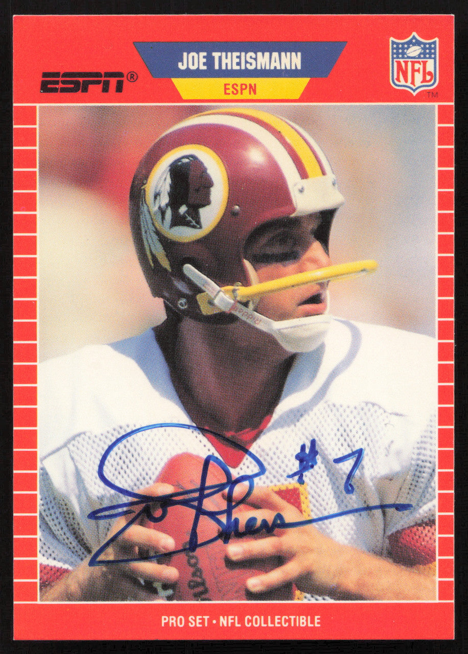 Joe Theismann Autographed 1989 Pro Set Card #9 Washington Redskins SKU #265289