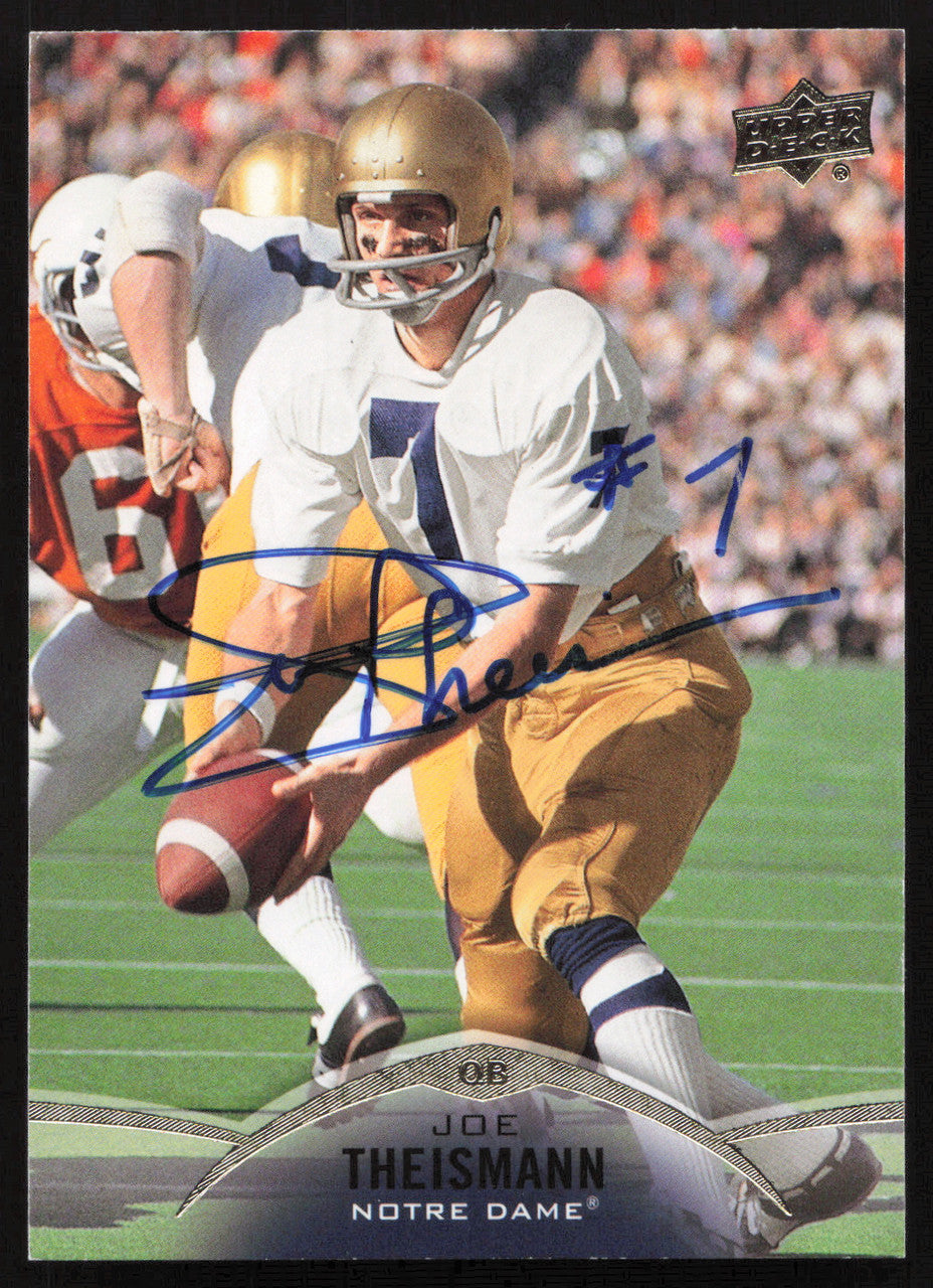 Joe Theismann Autographed 2015 Upper Deck Card #41 Notre Dame SKU #265290
