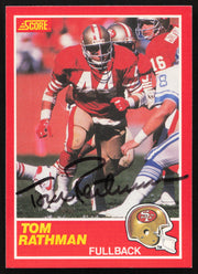 Tom Rathman Autographed 1989 Score Card #120 San Francisco 49ers SKU #265297
