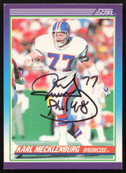 Karl Mecklenburg Autographed 1990 Score Card #115 Denver Broncos SKU #265309