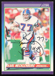 Karl Mecklenburg Autographed 1990 Score Card #115 Denver Broncos SKU #265310