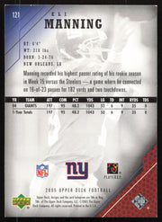 Eli Manning Autographed 2005 Upper Deck Card #121 New York Giants SKU #265315