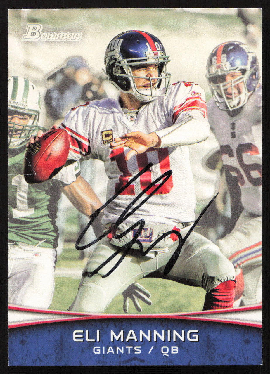Eli Manning Autographed 2012 Bowman Card #8 New York Giants SKU #265323