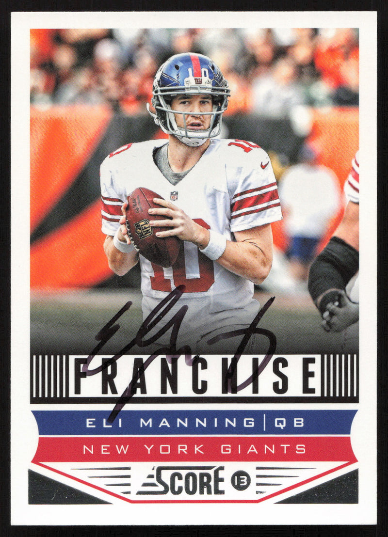 Eli Manning Autographed 2013 Score Card #287 New York Giants SKU #265324