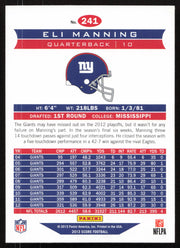 Eli Manning Autographed 2013 Score Card #241 New York Giants SKU #265325