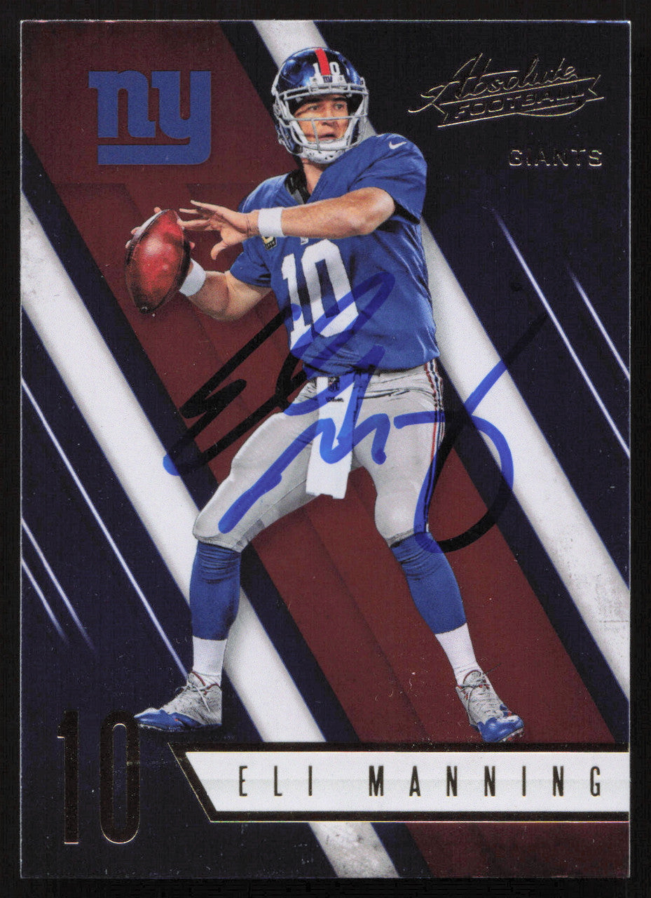 Eli Manning Autographed 2016 Panini Absolute Card #95 New York Giants SKU #265330