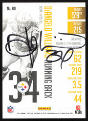 DeAngelo Williams Autographed 2015 Panini Prestige Card #80 Pittsburgh Steelers (Signed on Back) SKU #265331