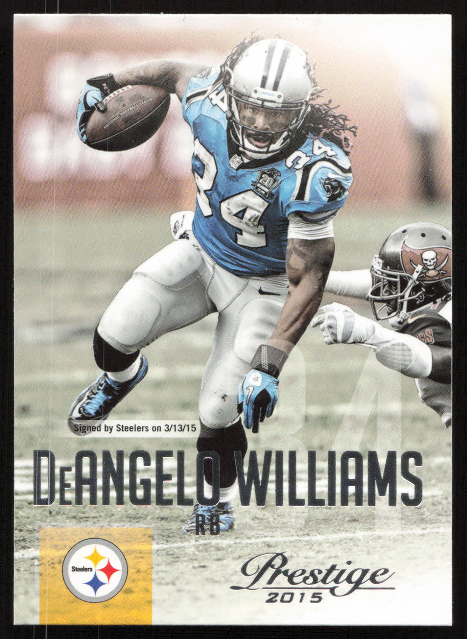 DeAngelo Williams Autographed 2015 Panini Prestige Card #80 Pittsburgh Steelers (Signed on Back) SKU #265331