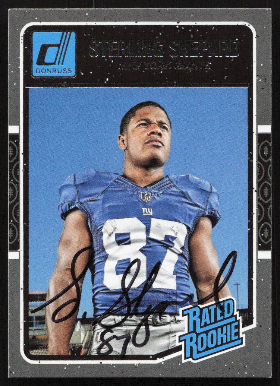 Sterling Shepard Autographed 2016 Donruss Rated Rookie Card #394 New York Giants SKU #265334