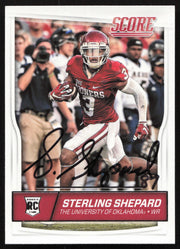 Sterling Shepard Autographed 2016 Score Card #368 Oklahoma SKU #265335