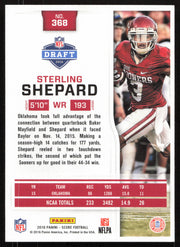 Sterling Shepard Autographed 2016 Score Card #368 Oklahoma SKU #265335