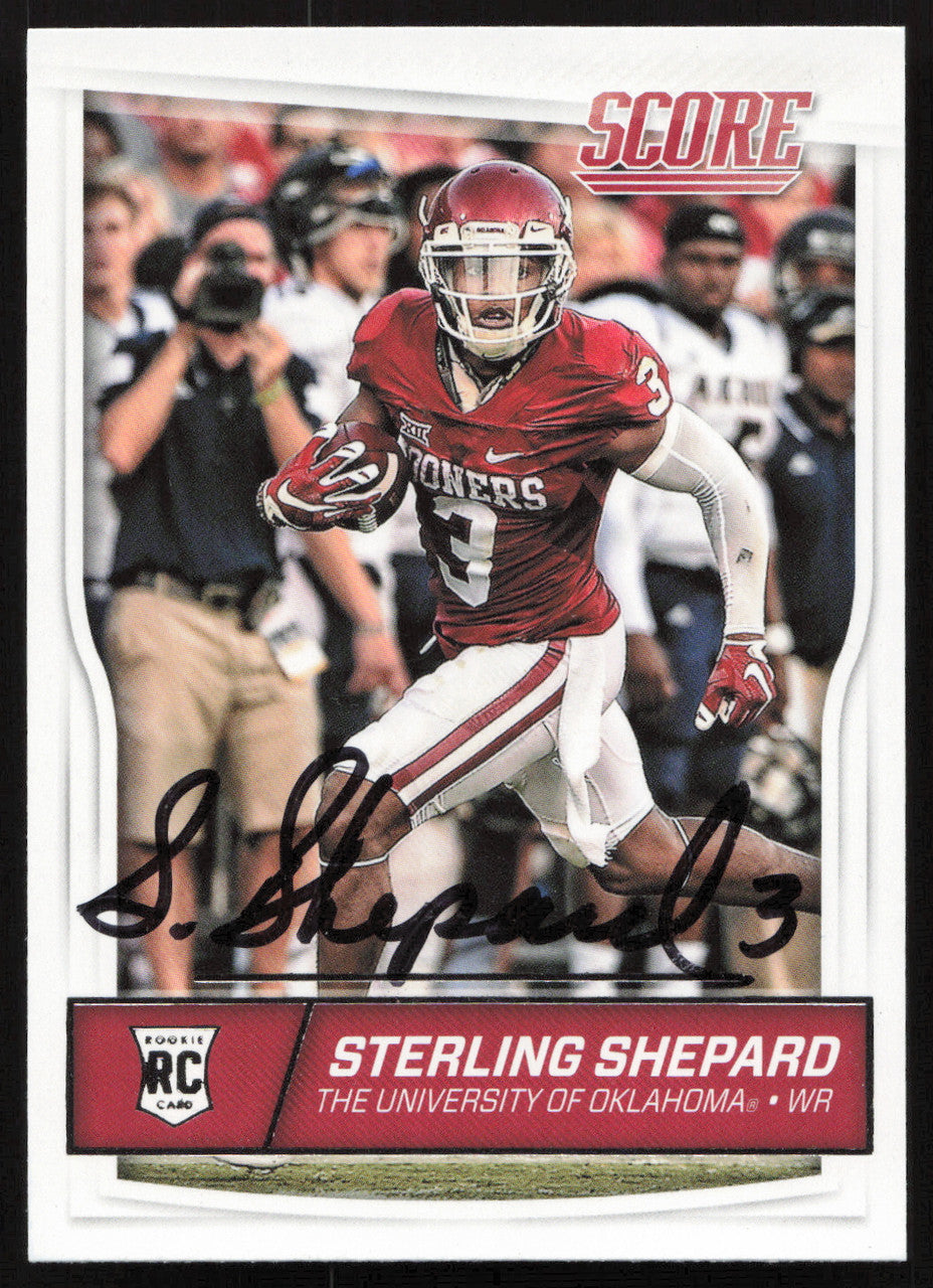 Sterling Shepard Autographed 2016 Score Card #368 Oklahoma SKU #265336
