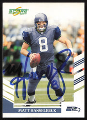 Matt Hasselbeck Autographed 2007 Score Card #128 Seattle Seahawks SKU #265337