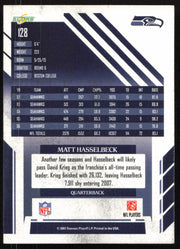Matt Hasselbeck Autographed 2007 Score Card #128 Seattle Seahawks SKU #265337