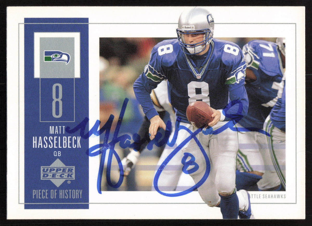 Matt Hasselbeck Autographed 2002 Upper Deck Card #86 Seattle Seahawks SKU #265341