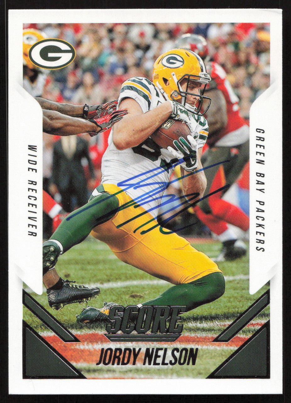 Jordy Nelson Autographed 2015 Score Card #14 Green Bay Packers SKU #265355