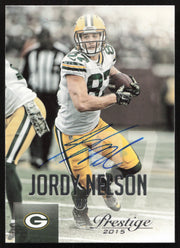 Jordy Nelson Autographed 2015 Panini Prestige Card #95 Green Bay Packers SKU #265361