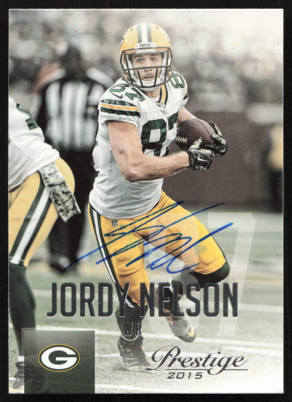 Jordy Nelson Autographed 2015 Panini Prestige Card #95 Green Bay Packers SKU #265361