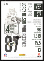 Jordy Nelson Autographed 2015 Panini Prestige Card #95 Green Bay Packers SKU #265361