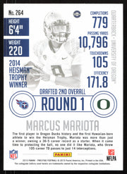 Marcus Mariota Autographed 2015 Panini Prestige Rookie Card #264 Tennessee Titans SKU #265367