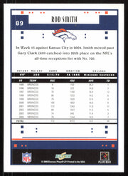 Rod Smith Autographed 2005 Score Card #89 Denver Broncos SKU #265372