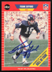 Frank Gifford Autographed 1989 Pro Set Card #2 New York Giants SKU #265387