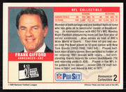 Frank Gifford Autographed 1989 Pro Set Card #2 New York Giants SKU #265387