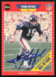 Frank Gifford Autographed 1989 Pro Set Card #2 New York Giants SKU #265388