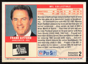 Frank Gifford Autographed 1989 Pro Set Card #2 New York Giants SKU #265388