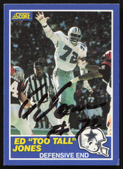 Ed Too Tall Jones Autographed 1989 Score Card #5 Dallas Cowboys SKU #265389