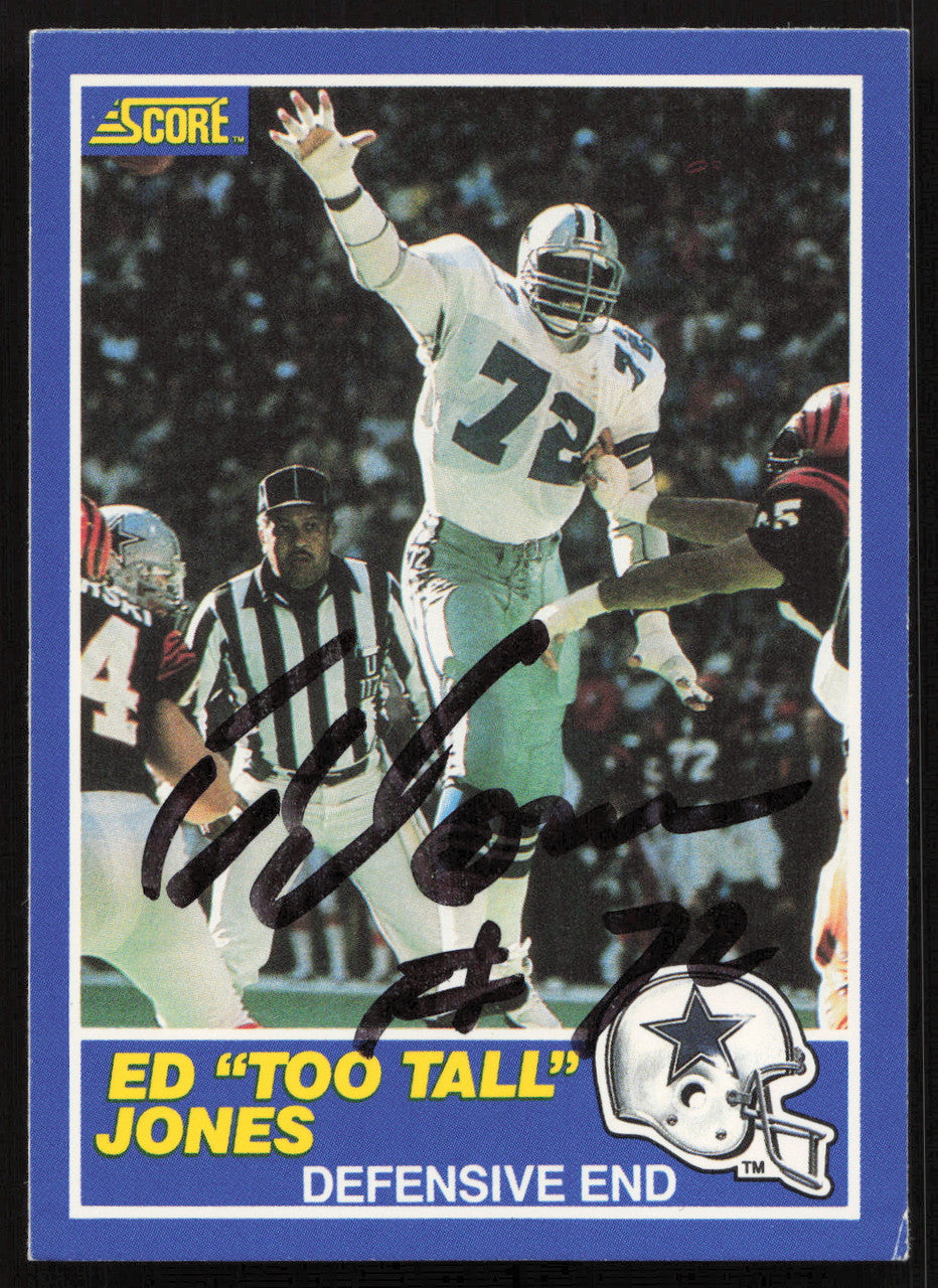 Ed Too Tall Jones Autographed 1989 Score Card #5 Dallas Cowboys SKU #265389