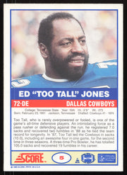 Ed Too Tall Jones Autographed 1989 Score Card #5 Dallas Cowboys SKU #265389