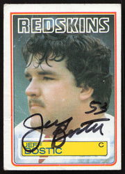 Jeff Bostic Autographed 1983 Topps Rookie Card #187 Washington Redskins SKU #265393