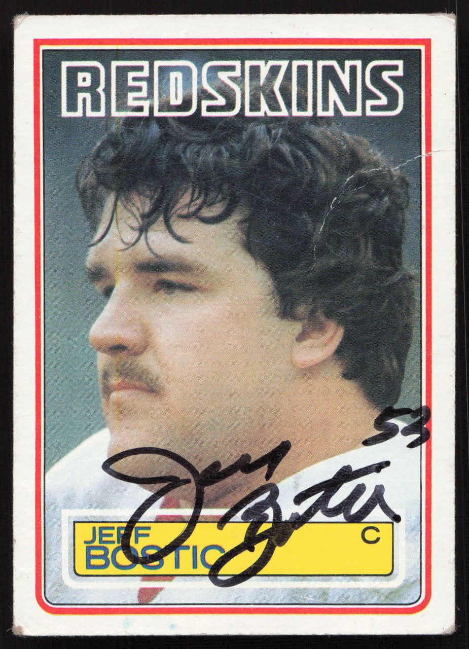 Jeff Bostic Autographed 1983 Topps Rookie Card #187 Washington Redskins SKU #265394