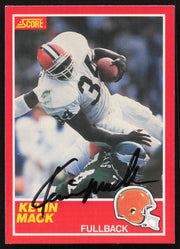 Kevin Mack Autographed 1989 Score Card #129 Cleveland Browns SKU #265398