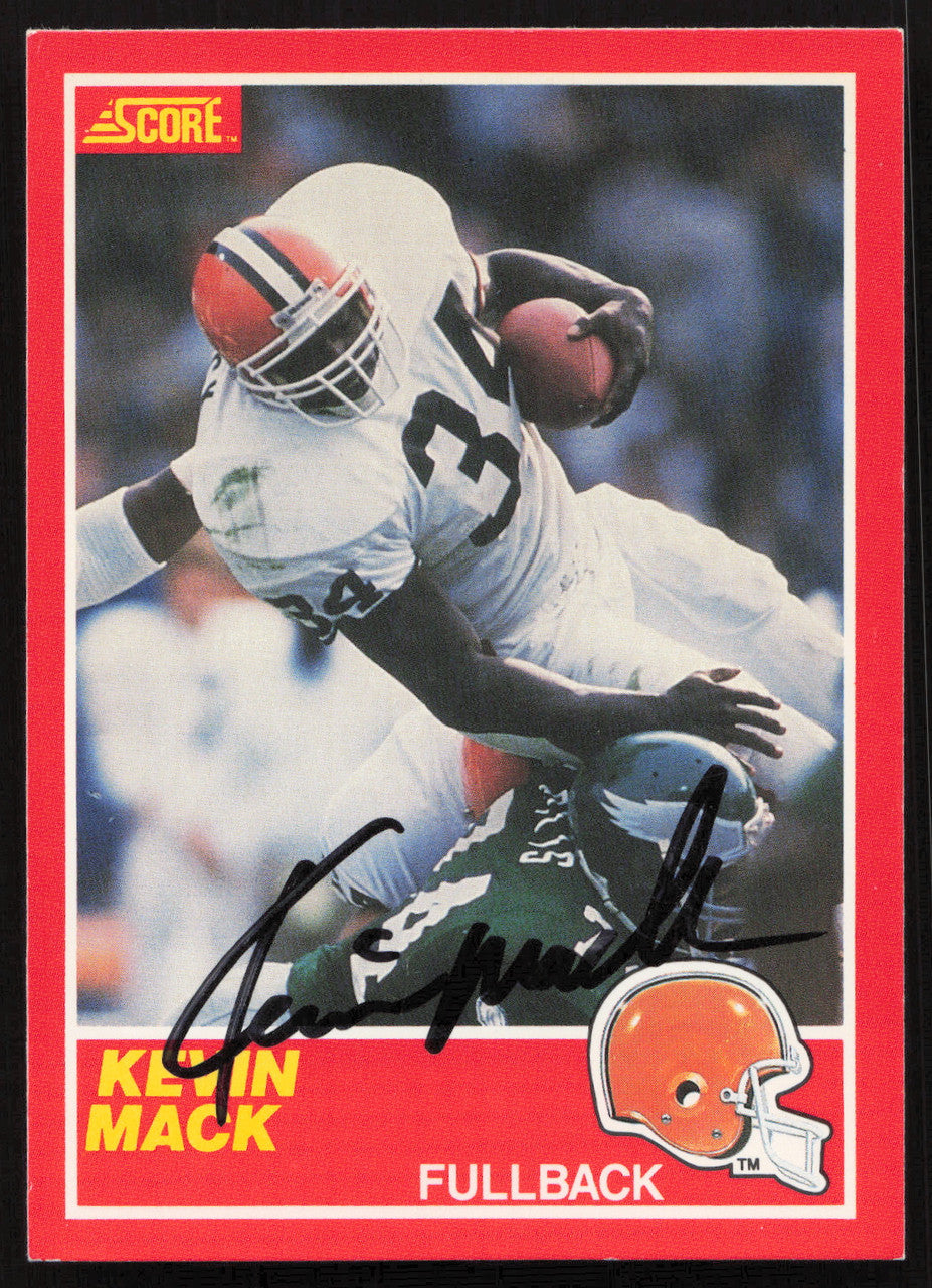 Kevin Mack Autographed 1989 Score Card #129 Cleveland Browns SKU #265398