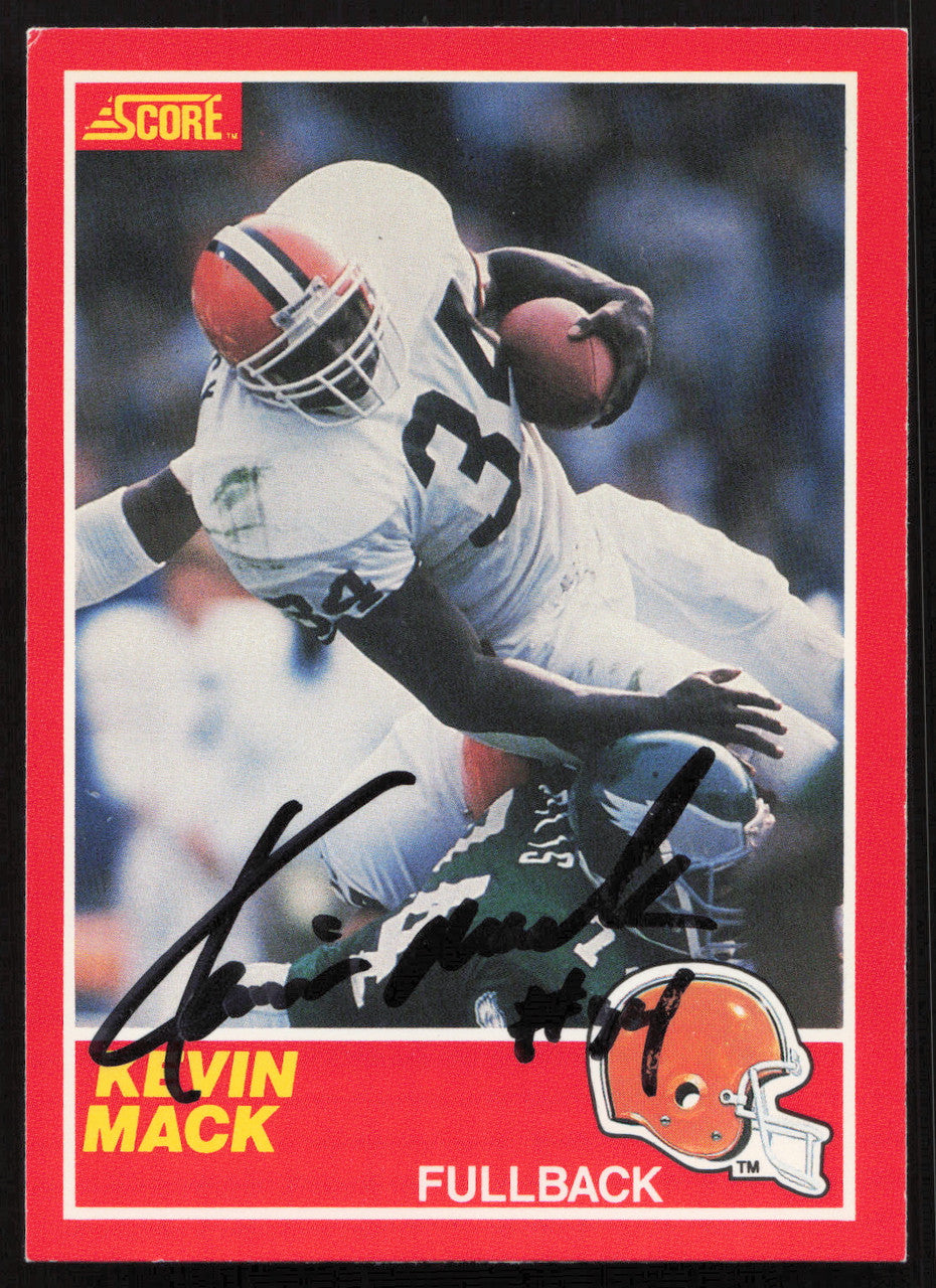 Kevin Mack Autographed 1989 Score Card #129 Cleveland Browns SKU #265399