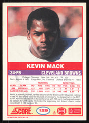 Kevin Mack Autographed 1989 Score Card #129 Cleveland Browns SKU #265399