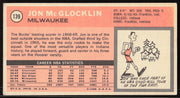 Jon McGlocklin Autographed 1970-71 Topps Card #139 Milwaukee Bucks SKU #264162