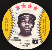 Manny Sanguillen Autographed 1976 MSA Orbaker's Ice Cream Card Pittsburgh Pirates SKU #264321
