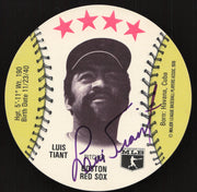 Luis Tiant Autographed 1976 MSA Orbaker's Ice Cream Card Boston Red Sox SKU #264322