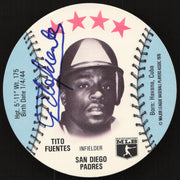 Tito Fuentes Autographed 1976 MSA Orbaker's Ice Cream Card San Diego Padres SKU #264325