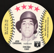Jose Cardenal Autographed 1976 MSA Orbaker's Ice Cream Card Chicago Cubs SKU #264326