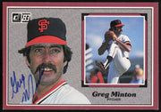 Greg Minton Autographed 1983 Donruss Action All Stars Card #10 San Francisco Giants SKU #264342