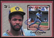 Cecil Cooper Autographed 1983 Donruss Action All Stars Card #19 Milwaukee Brewers SKU #264347